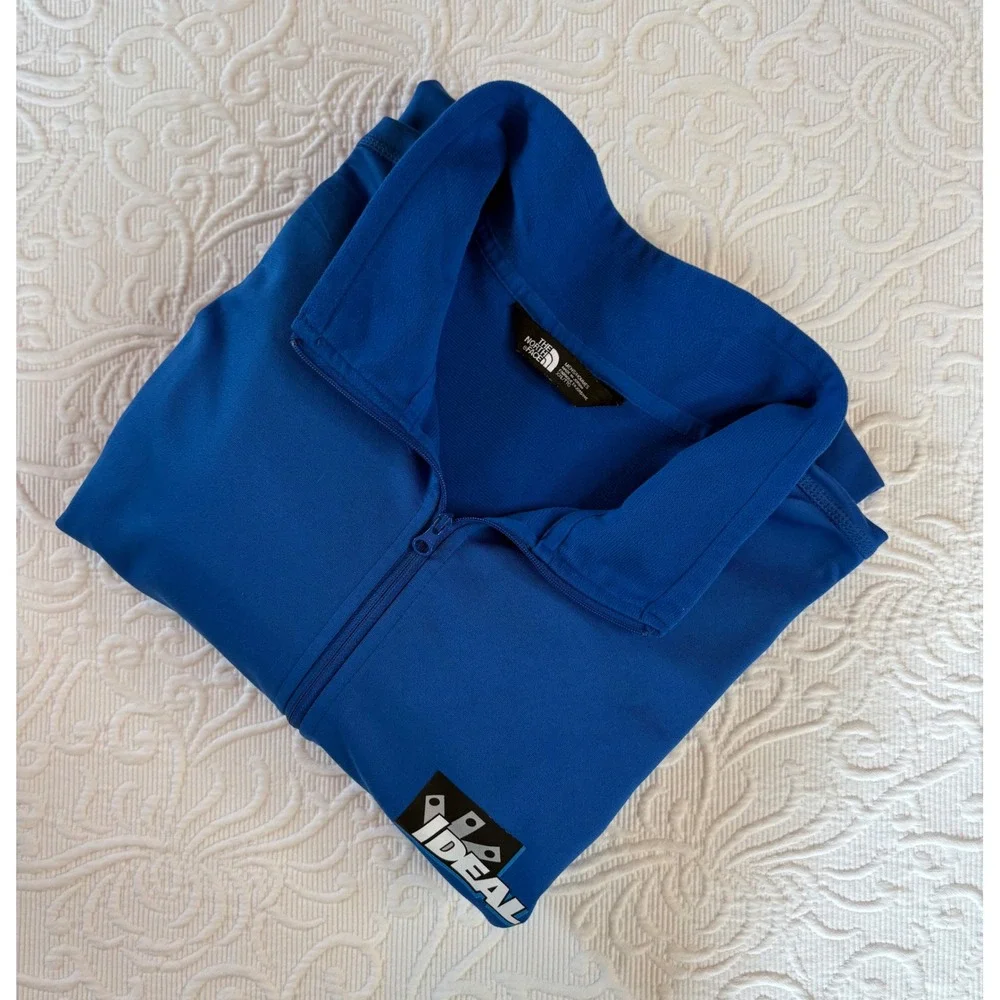 The North Face Tech Mens Blue 1/4 Zip Pullover IDEAL Logo Active Top Size XXL
